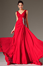 2014 Neu Rot  V-Ausschnicht A-Line Abendkleid
