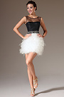 2014 Новое Фатин Топ Чёрное и Белое Коктейльное Платье