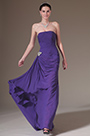 Purple Strapless Ruched A-Line Prom Dress