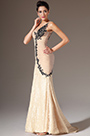 2014 Neu Champagne V-Ausschnitt  Gestickt  Spitye  Mermaid Abendkleid