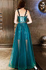 Green Straps Sequins Long Party Formal Dress