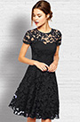 Short Sleeves Lace Cocktail Dress Day Dress