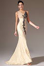 2014 Neu Champagne V-Ausschnitt  Gestickt  Spitye  Mermaid Abendkleid