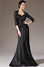 Black Lace Top Fitted Mother of the Bride Dress
