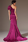 Fuchsia One-Shoulder Sheath Evening Gown