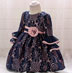 Princess Navy Blue Long Round Neck Baby Dress