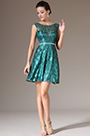 Green Sleeveless Lace Party Cocktail Dress