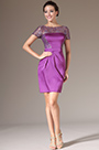 2014 Neu Lila Glänzend Spitze Oben Cocktail Kleid
