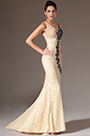 2014 Neu Champagne V-Ausschnitt  Gestickt  Spitye  Mermaid Abendkleid