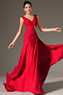2014 Neu Rot  V-Ausschnicht A-Line Abendkleid
