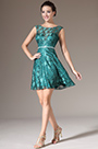 Green Sleeveless Lace Party Cocktail Dress