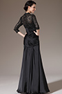 Black Lace Top Fitted Mother of the Bride Dress