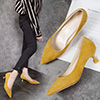 Women Chic Kitten Heels Closed Toe Shoes