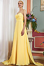 Спагетти V-Cut Желтое платье для подружки невесты