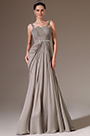 2014 Neu Grau Riemchen Perlen A-Line Abendkleid