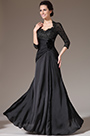 Black Lace Top Fitted Mother of the Bride Dress