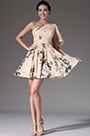 Printed One-Shoulder Short Cocktail Dress