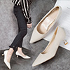 Women Chic Kitten Heels Closed Toe Shoes