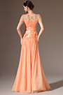 2014 Nouveauté Orange Dentelle Manches Courtes Robe de Gala/Longue