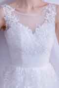 White A Line Embroidered Wedding Bridal Dress