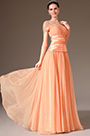 2014 Nouveauté Orange Dentelle Manches Courtes Robe de Gala/Longue