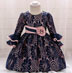 Princess Navy Blue Long Round Neck Baby Dress