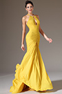 Halter Yellow Sheath Formal Evening Dress