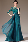 2014 Nouveauté Vert Dentelle en Top Manches Mi-Longues Robe Mère de Mariée