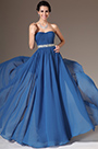 2014 Neu Blau Trägerlos Süß Herz Perlen A-Line Ballkleid