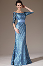 Off-Shoulder Half-Sleeves Lace Formal Gown