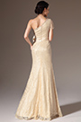 2014 Neu Champagne Ein Schulter Ausschnitt Spitze Abendkleid