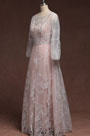 Round Neck Long Sleeves Lace Wedding Dress Plus Size Dress