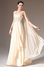2014 Neu Beige Ein Schulter mit Stickerei A-Line Abendkleid