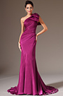 Fuchsia One-Shoulder Sheath Evening Gown