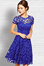Short Sleeves Lace Cocktail Dress Day Dress