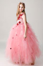 Lange rosa Kinder Hochzeit Blumenmädchen Kleid