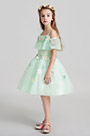 Mignon Robe de Fille Courte Verte Claire