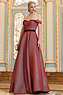 Off Shoulder New Burgundy Elegant Party Ball Gown -