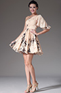 Printed One-Shoulder Short Cocktail Dress