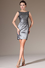 2014 Novedad Gris Encaje Ajustado Corto Vestido de Fiesta