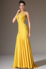 Halter Yellow Sheath Formal Evening Dress