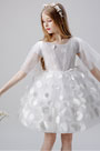Short Sleeves Tulle Wedding Flower Girl Dress