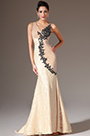 2014 Neu Champagne V-Ausschnitt  Gestickt  Spitye  Mermaid Abendkleid