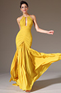 Halter Yellow Sheath Formal Evening Dress