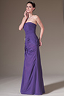 Purple Strapless Ruched A-Line Prom Dress