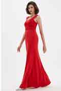 Rote V-schnitt Träger Mieder Ball Abendkleider
