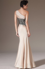 Champagne One-Shoulder Sheath Evening Dress