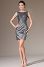 2014 Novedad Gris Encaje Ajustado Corto Vestido de Fiesta