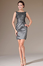 2014 Novedad Gris Encaje Ajustado Corto Vestido de Fiesta