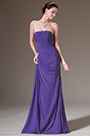 Purple Strapless Ruched A-Line Prom Dress